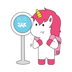 unicorn expressions are waiting for the bus to arrive