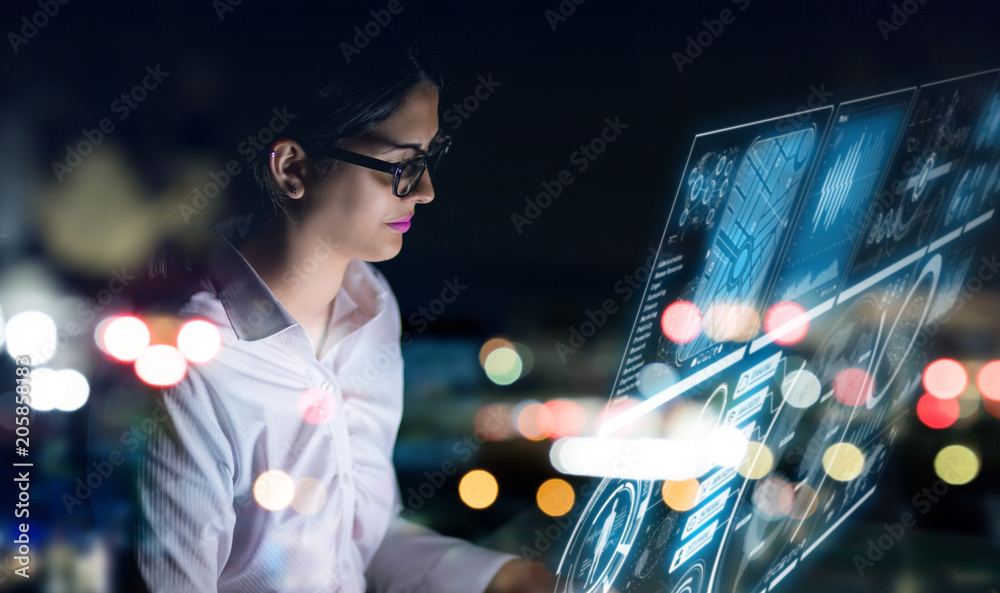 Poster Futuristic graphical user interface concept.