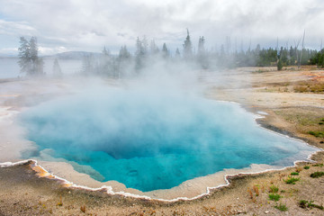 Yellowstone National Park, Wyoming, USA: Close up of Black Pool at West Thumb Geyser Basin