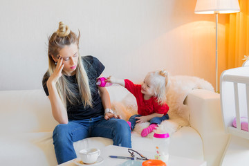Mom frustrated by her toddler