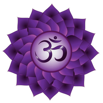 Sahasrara chakra. Seventh, crown chakra symbol