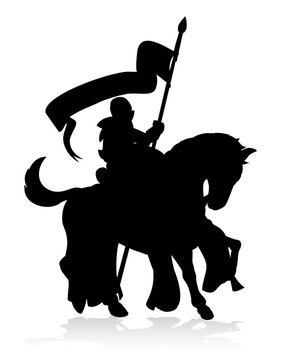 recommend clip art: Silhouette Medieval Knight on Horse 