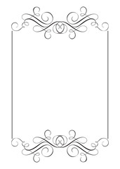 Decorative frames and border standard rectangle hand drawn flourish separator Calligraphy designer elements. Vector vintage wedding illustration Isolated on white background