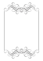 Decorative frames and border standard rectangle hand drawn flourish separator Calligraphy designer elements. Vector vintage wedding illustration Isolated on white background