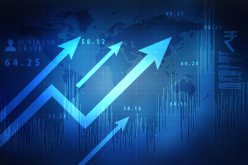 2d rendering Stock market online business concept. business Graph 