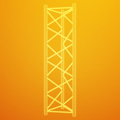 Truss girder element. Wireframe low poly mesh vector illustration.