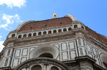 Fototapeta na wymiar dome of the Florence in Italy with gold sphere on top
