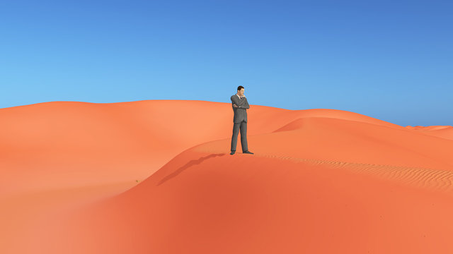 Geschäftsmann in der Wüste