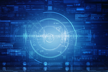 2d illustration technology background