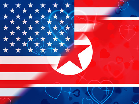 North Korean And American Sanctions Talks 3d Illustration