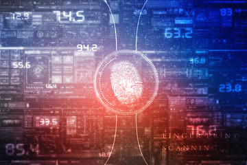 Fingerprint Scanning Technology Concept 2d Illustration