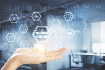 Cryptocurrency and ico concept