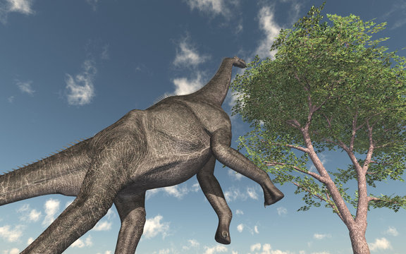 Dinosaurier Brachiosaurus aufrecht stehend