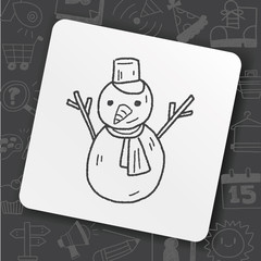 snowman doodle drawing