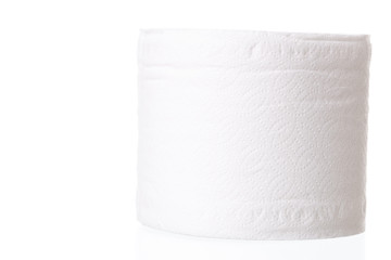 roll of toilet paper on white background