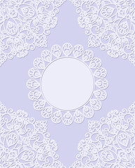 delicate background card with openwork frame