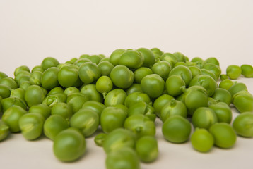 Close up of a lot of fresh green peas
