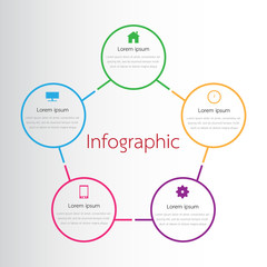 Vector infographic templates used for detailed reports. All 5 topics.