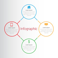 Vector infographic templates used for detailed reports. All 4 topics.