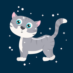 Cute cat vector illustration.