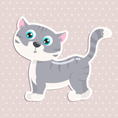 Cute cat vector illustration.