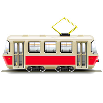Vector Red Small Tram