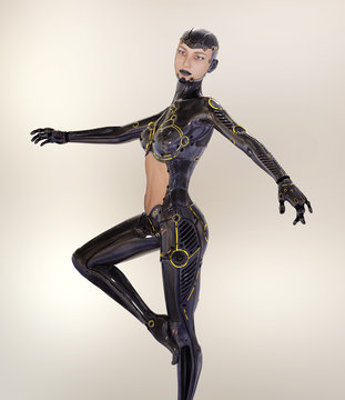 Humanoider Roboter mit Pose