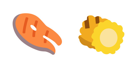 Barbecue icons set. Grill food, bbq, roast, cartoon vector illustration.