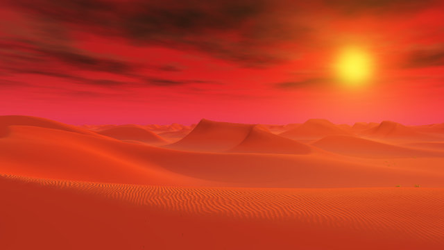 Desert landscape in a distant world