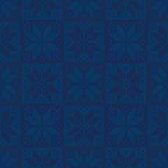 Winter Holiday Seamless Knitted Pattern with a Snowflakes. Wool Knitting Checkered Sweater Design