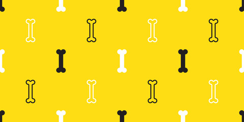 Dog Bone Seamless pattern vector dog paw bulldog puppy background wallpaper yellow