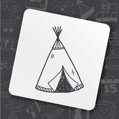 Fototapeta premium Indians tent doodle