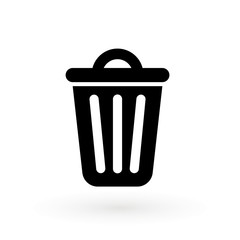 Bin icon . Vintage symbol set for use. Trash . vector icon.