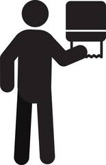 Man using paper towel dispenser silhouette icon