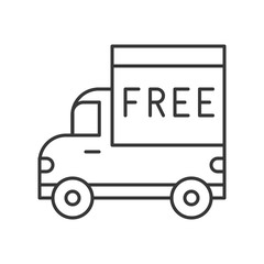 Truck and free alphabet on board, Line icon delivery logistic related