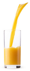 in a glass beaker pour fresh orange juice