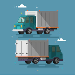 Truck delivery, vector illustration.