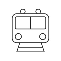 Train icon sign, front view outline design