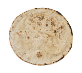 Indian Homemade Cuisine Food Chapati Also Know as Roti, Chapathi, Flat Bread, Fulka, Paratha, Chapatti, Chappathi, Kulcha or Naan isolated on White Background