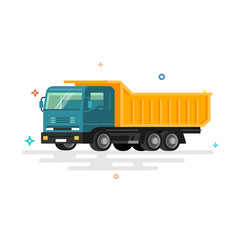 Dump truck vector illustration.