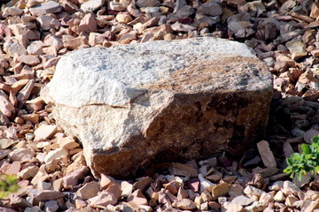 large stone in fine crushed stone