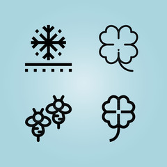 Outline nature 4 vector icons set. 4 icons page symbol for your web site design. logo, app, ui, illustration, eps10