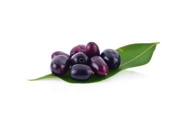 Jambolan plum or Java plum isolated on white background