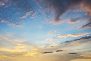Fototapeta na wymiar beautiful sunset on sky background