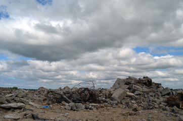 Ecology of Ukraine. Nature near Ukrainian capital.Environmental contamination. Illegal junk dump. 
