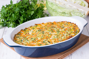 Casserole from a cabbage