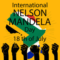 International Nelson Mandela Day concept. - obrazy, fototapety, plakaty