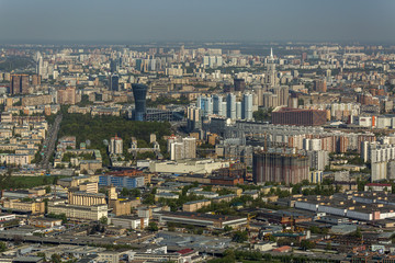 Obraz premium Architecture of the Moscow city from a height