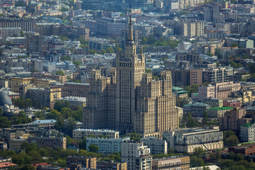 Fototapeta na wymiar Architecture of the Moscow city from a height
