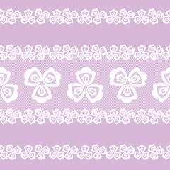 vector seamless pattern lacy ribbon, white and lilac color